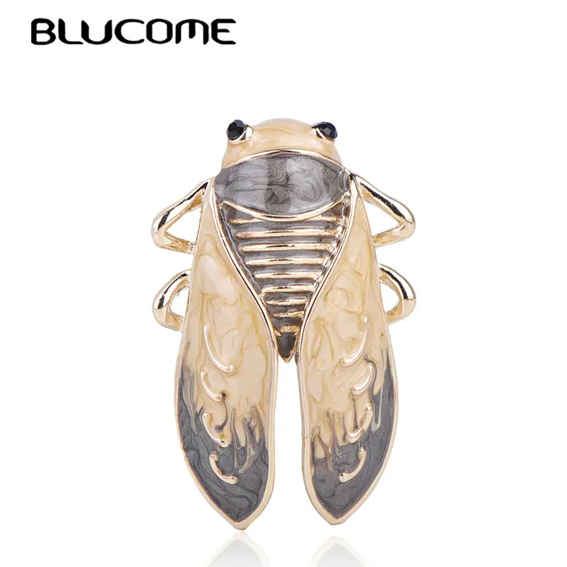 Blucome яркие Насекомые Муха мотылька Броши Золотой Цвет Эмали ювелирные изделия