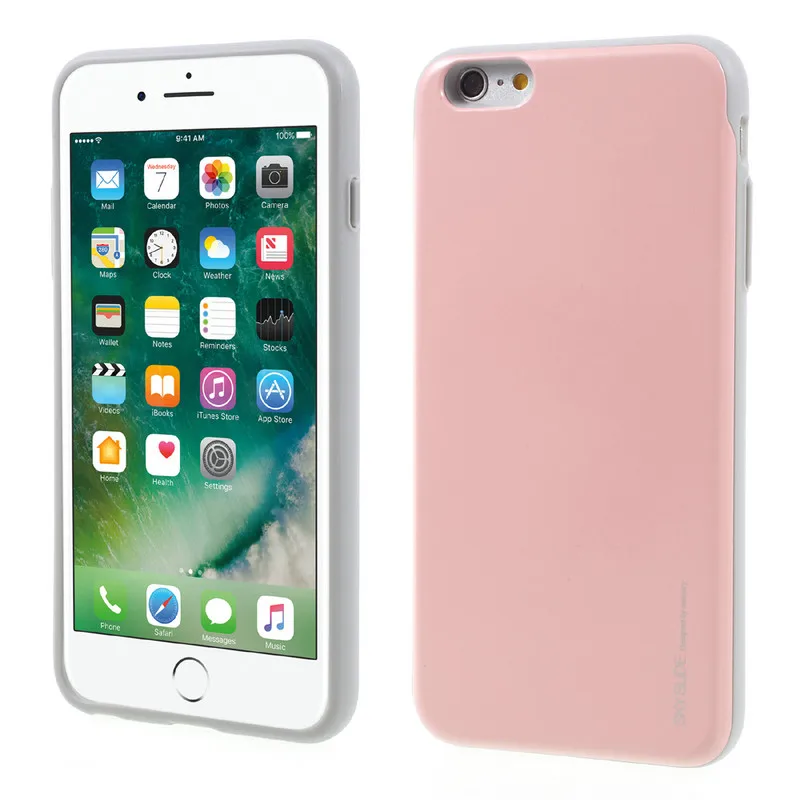 Rose Gold Гибридный Чехол Goospery Candy Sky Slide для iPhone X, 8, 7, 6, 6s Plus, держатель для карт, чехол для телефона iPhone 6, 6s, 7 Plus - Цвет: Rose Gold