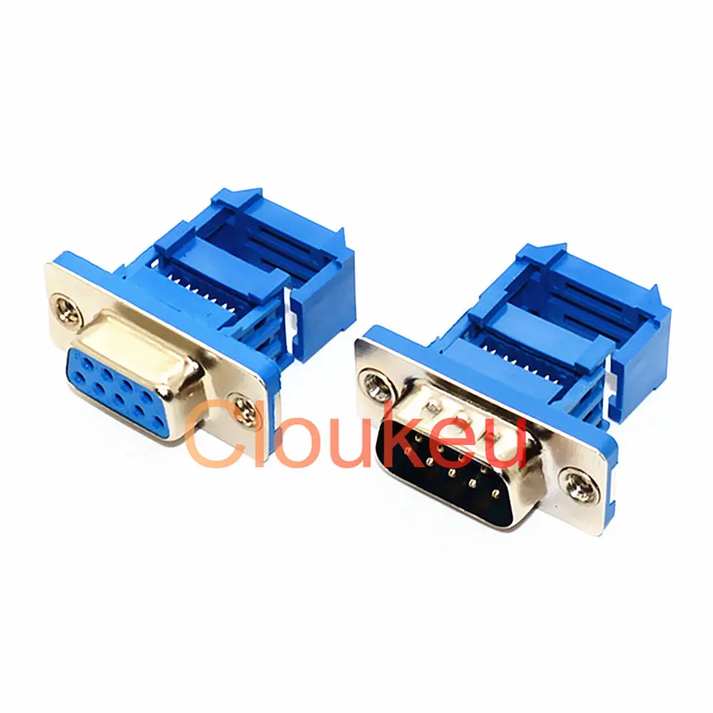 DIDC 9P мужской/женский безsolderless обжимной DB9 разъем Разъем синий|connector crimp|connector