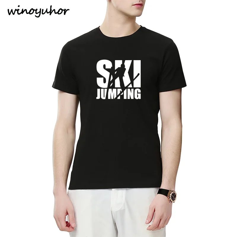 Мужская футболка для прыжков на лыжах летние повседневные хлопковые футболки с