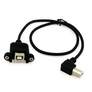 

CY Chenyang 90 Degree Angled USB B Male to Female Extension Cable w Screw for Panel Mount U2-132-0.5M