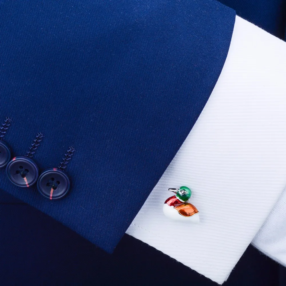 SAVOYSHI Mandarin Duck Love Cufflinks for Men High Quality Shirt Cuffs Enamel Cuff links DIY Wedding Grooms Gift Male Jewelry|Зажимы для