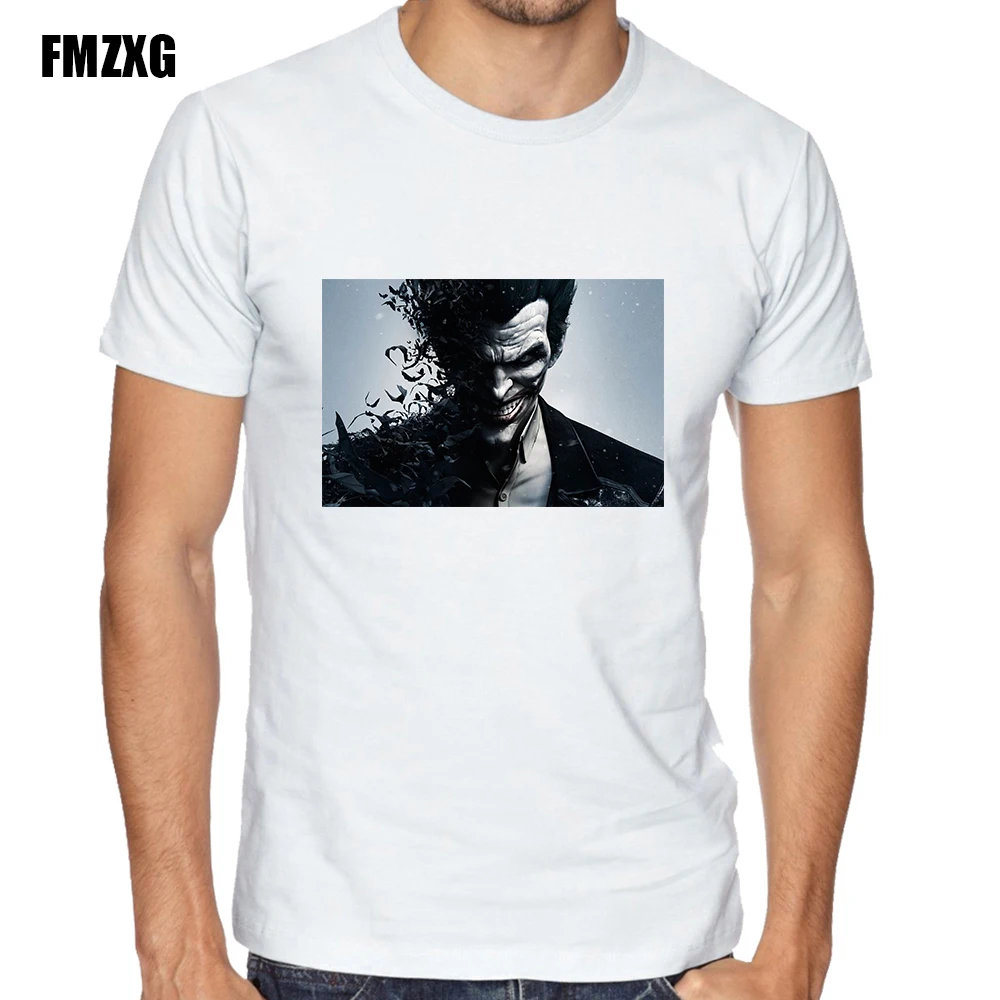 2017 Hipster Джокер печатных футболка для мужчин мальчика Новинка Мужская с коротким