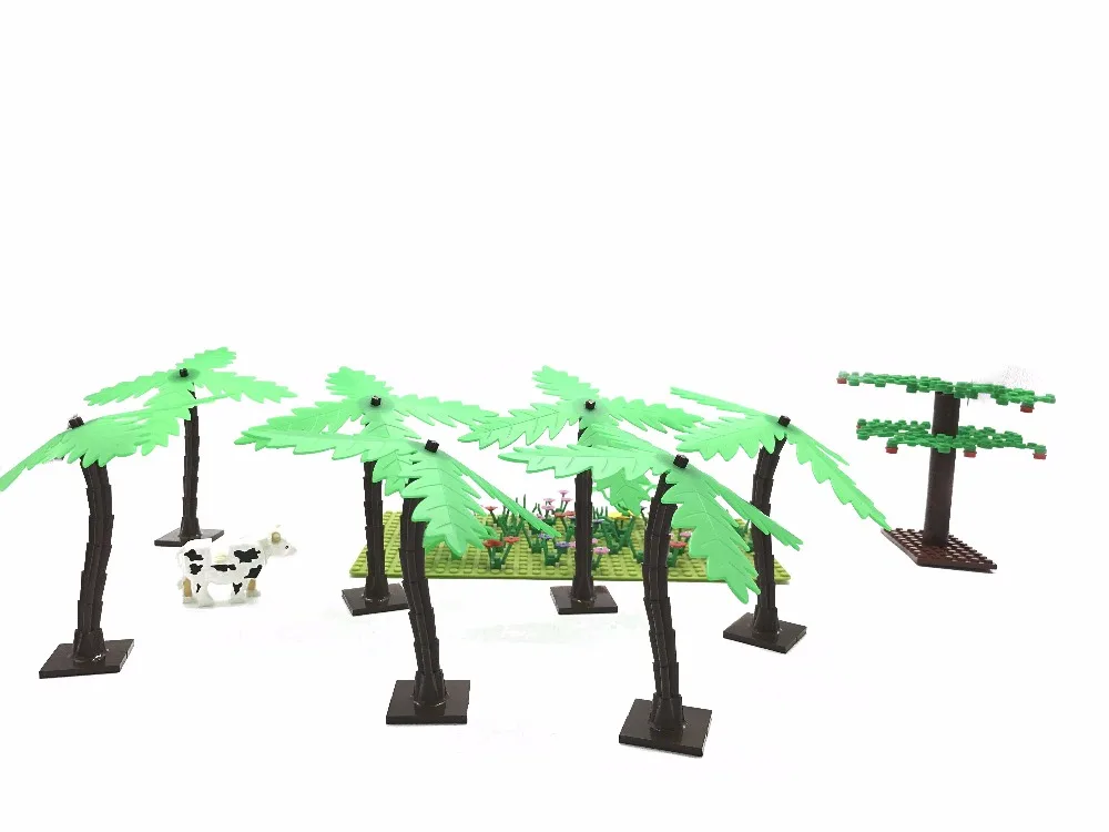 10 шт./лот детали блока кирпича для самостоятельной сборки основание пальмы из