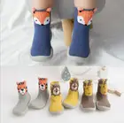 Нескользящая обувь для малышей, носки с изображением лисы, Кита, тигра, носки для пола в виде животных P18