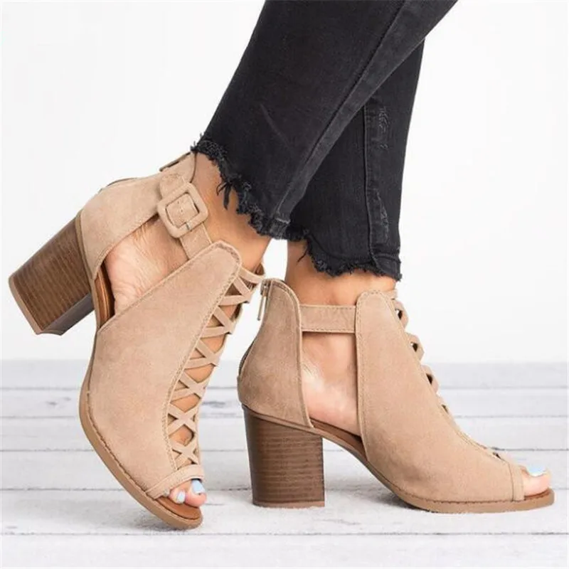 Женские винтажные сандалии DIWEINI элегантные на квадратном каблуке средней высоты