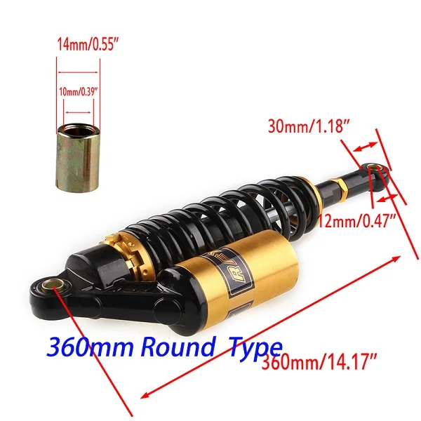 360mm Round Type POSSBAY 320 мм 340 мм 360 мм задние пневматические амортизаторы мотоцикла Подвеска для Honda Yamaha Suzuki аксессуары - Цвет: 360mm Round Type