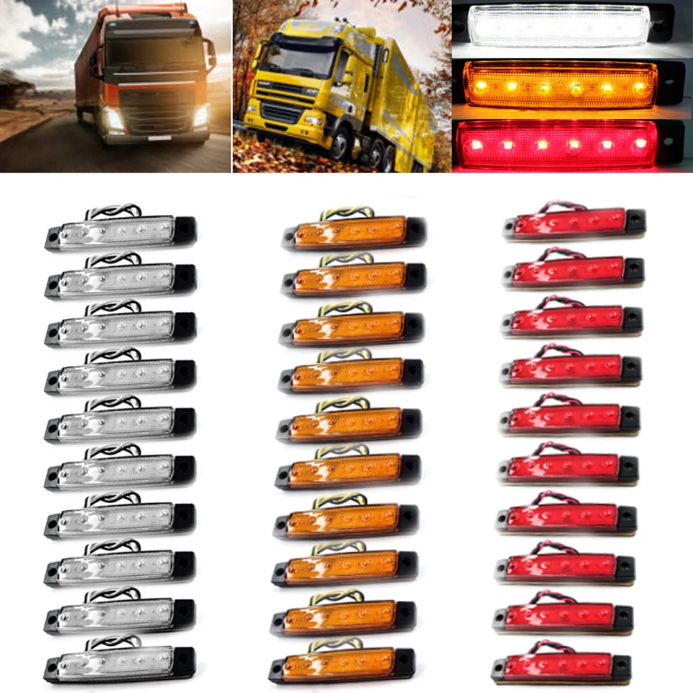 10 шт./30 шт. 12V/24V красный белый цвет желтый синий размеры 34–43 зеленый множественный