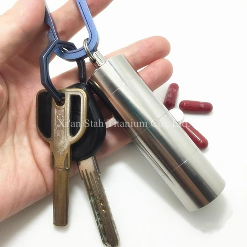 Титан TC4 EDC 91 мм длиной три отдельных сотовый пустой caupsule/3 слоя таблетки коробка Водонепроницаемый анти антикоррозийное для использования вне помещений