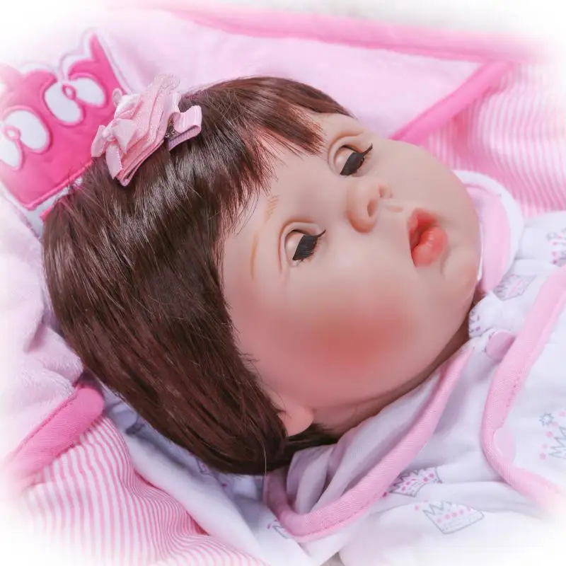 Силиконовые куклы Bebes reborn реалистичные для девочек 22 дюйма 55 см могут мигать