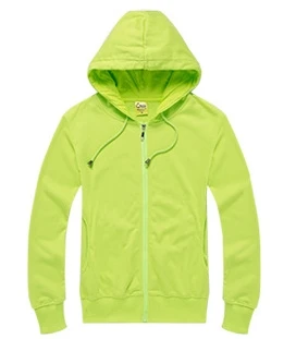 Fluorescent green Kesebi Осень Зима женские повседневные свободные толстовки на молнии женские плотные теплые толстовки с длинным рукавом одноцветные толстовки с капюшоном - Цвет: Fluorescent green