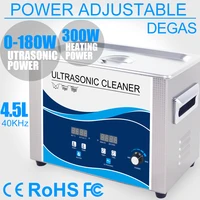 portable ultrasonic cleaner 4 5l bath 180w power adjustable degas heater piezoelectric transducer oil injector lab denture tools