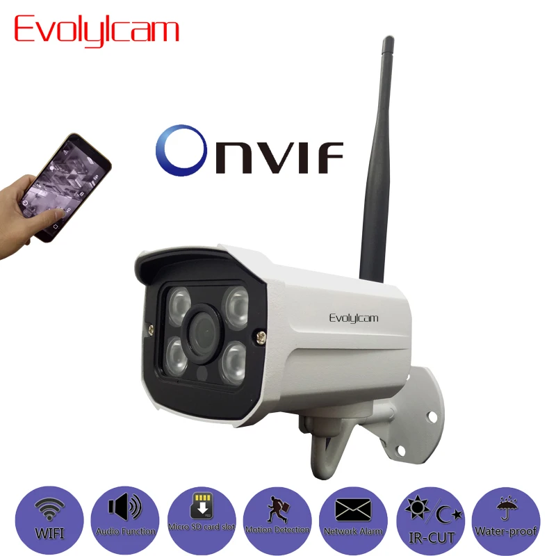 Evolylcam Беспроводная 1080P 2MP Micro SD/TF слот для карты аудио Sony Imx323 сенсор IP камера WiFi P2P Onvif безопасности Открытый CCTV