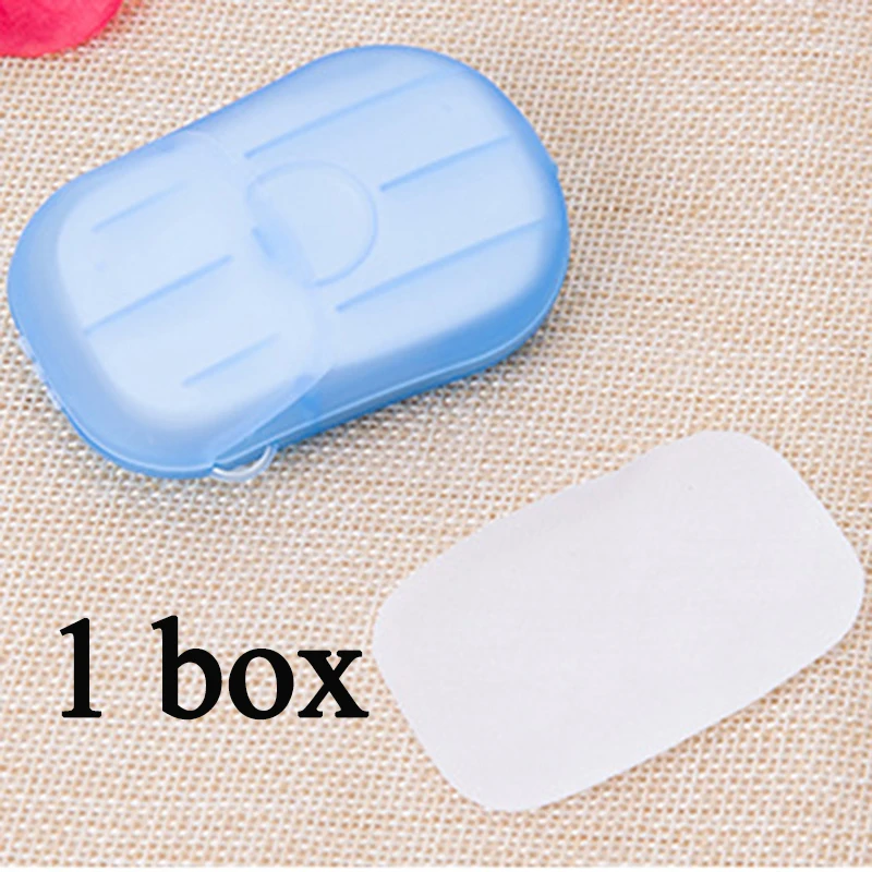 1pcs 3/2/1*20pcs boxed Portable Disposable Paper Soap Washing Hand Bath Clean Scented Slice Sheets for travel outdoor soap case - Цвет: 1pcs