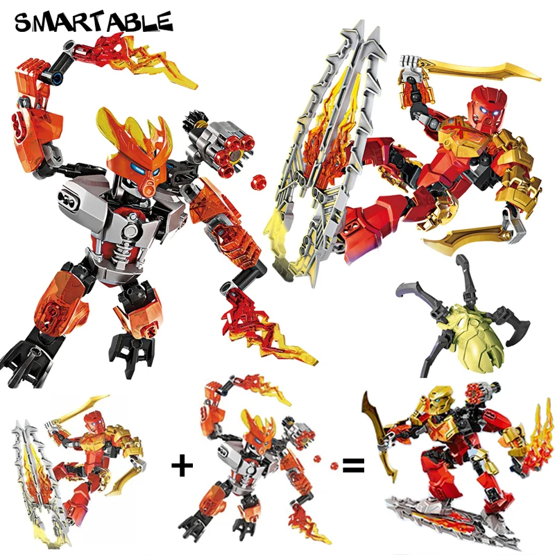 Smartable BIONICLE протектор огня+ TAHU мастер пожарного Строительный блок Набор игрушек для мальчика подарок совместимы все бренды BIONICLE