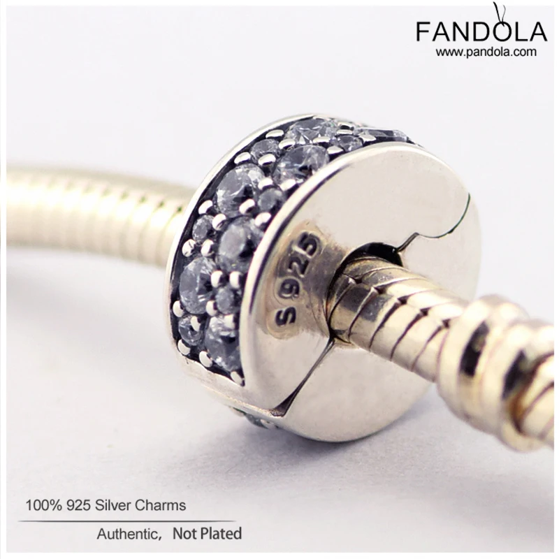 Мода 925 пробы серебро Ясно CZ яркая элегантность браслет-Бусы Подходит Pandora Подвески браслет серебро 925 ювелирных изделий