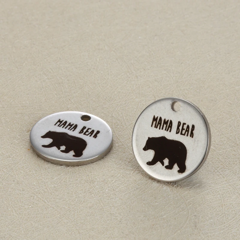 15 мм Подвески Мама Медведь из нержавеющей стали 20 шт./лот|bear charm|be charmstainless steel charms lot
