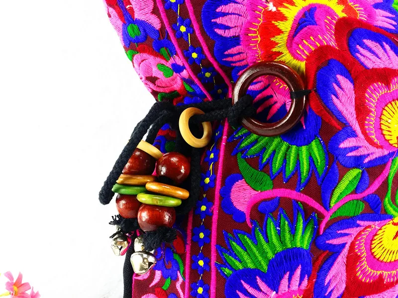 Хит продаж 2 цвета богемные Хлопковые женские большие сумки на плечо с вышивкой