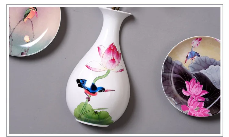 Lotus ceramics декоративные тарелки настенные украшения китайская Декоративная посуда ремесла домашний ТВ фон настенные Подвески