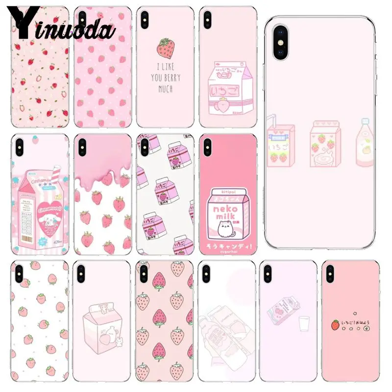 Yinuoda Летний милый клубничный молочный чехол для Apple iPhone 8 7 6 6S Plus X XS MAX 5 5S SE