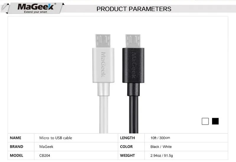 MaGeek 3,0 м/10 футов супер длинный микро USB кабель Быстрая зарядка мобильный телефон Android кабели samsung Galaxy S7 S6 LG huawei Xiaomi
