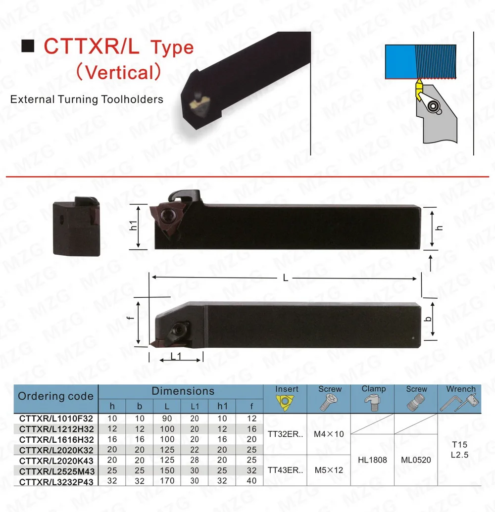 MZG TTX32R 6001 6002 6005 ZM856 нержавеющая сталь CNC Резьбонарезной инструмент сменный цемент Карбид вертикальный винт Резьбовая вставка