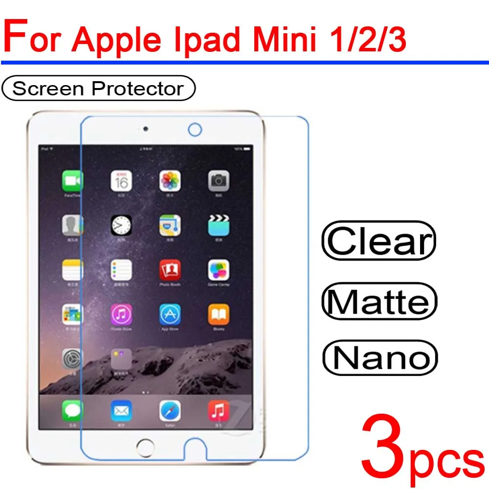 3pcs Ultra Clear PET Soft LCD For Ipad Mini 2/3/4 Screen Protector Guard Cover for 1/2/3/4 Tablet Protective Film | Мобильные