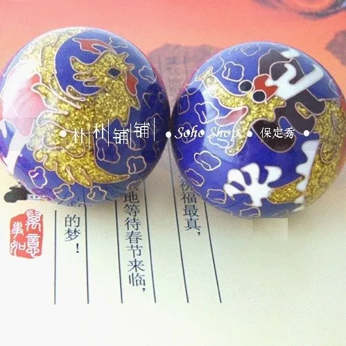 45mm blue and gold 50 мм мячи для снятия стресса, китайские традиционные драконы и Феникс в различных цветах, без запаха. Красная бумажная коробка - Цвет: 45mm blue and gold