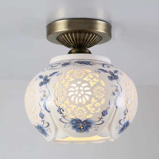 Китайские классические элегантные белые керамические полые потолочные