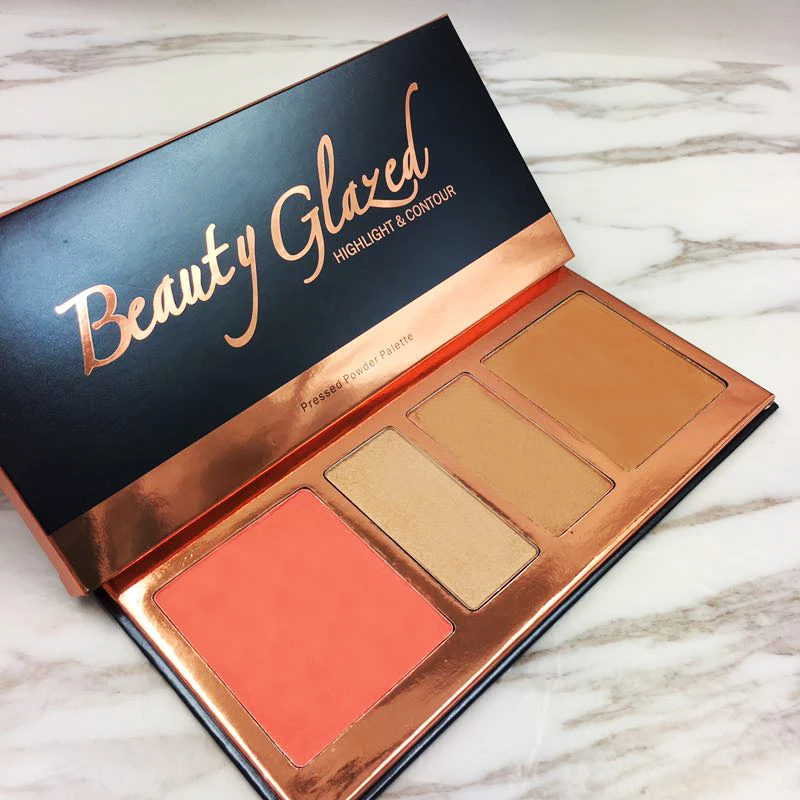 Beauty Glazed Brand Makeup Highlight Palette Powder Shadow Cosmetics Matte Face Pressed Pale 4 Colors In 1 |