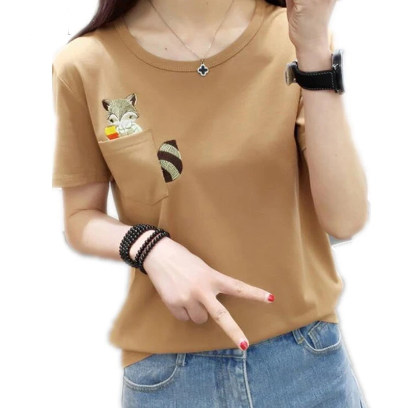 Футболка с круглым вырезом модные топы женская футболка белкой хлопковая