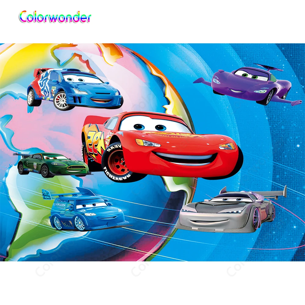 Виниловый фон для фотосъемки с изображением автомобилей Colorwonder 7x5 детский