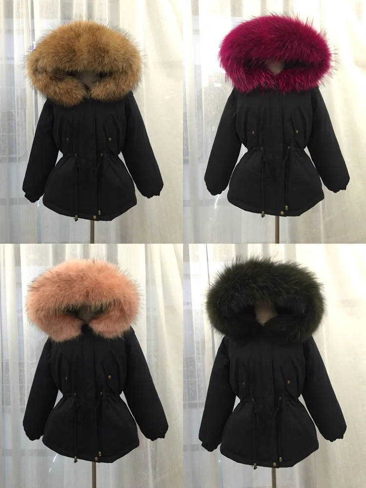 Plus size Natural Fur White Duck Down Winter Coat women's jacket with hood Thicken Warm women's down Parka chaqueta mujer YRE05