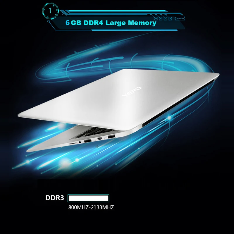 Ноутбук YEPO, 15,6 дюймов, 6 ГБ ОЗУ, 64 ГБ, eMMC, 1 ТБ, HDD, 256 ГБ, SSD, четырехъядерный, ультратонкий ноутбук, компьютер, светодиодный, FHD дисплей, ультрабук