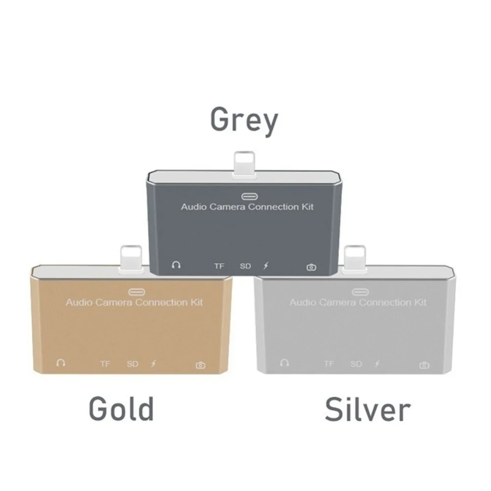 Buyincoins 5 в 1 сплиттер до 3 мм SD/TF карты USB 2 0 Камера Otg разъем адаптера для iPhone X 8 7 6 Plus