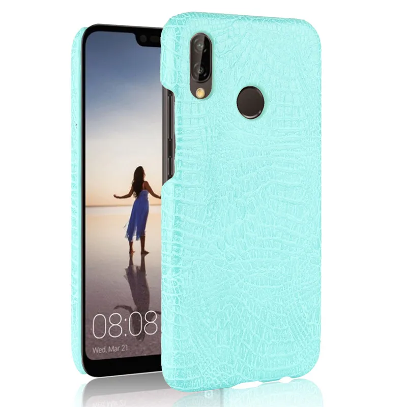 Чехол для Huawei P20 Lite Φ P20Lite Жесткий из поликарбоната с крокодиловым узором + задняя