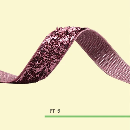 

2.5cm Glitter Velvet Ribbon Baby Pink Metallic Ribbon Headband Ribbon