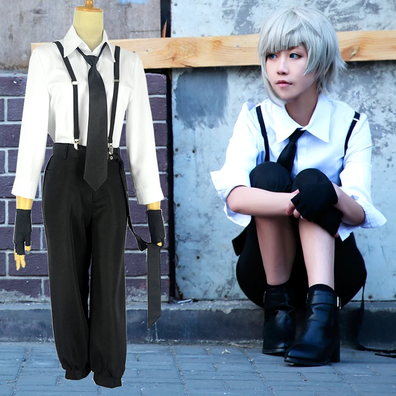 Женский костюм с париком Nakajima Atsushi бродячих собак из аниме для косплея|cosplay