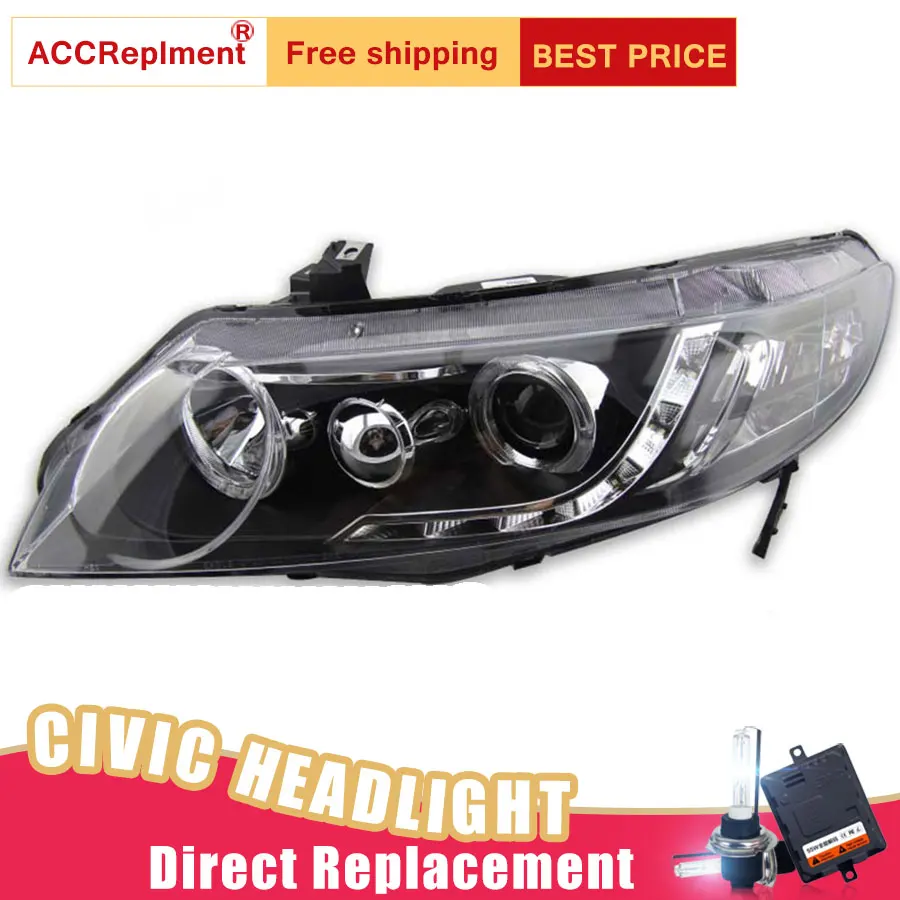 2 шт. светодиодный светодиодные фары для Honda Civic 2007 2011|hid kit|h7 hidxenon lens |