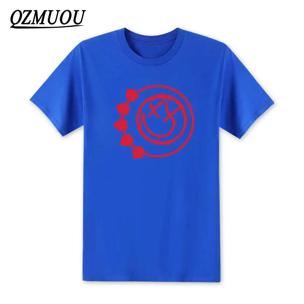 Blue3 Новинка, модные футболки Blink 182 со смайликом в стиле панк-рок-ролл, футболка с поп-музыкой, мужские повседневные хлопковые футболки с круглым вырезом, размер XS-XXL - Цвет: Blue3