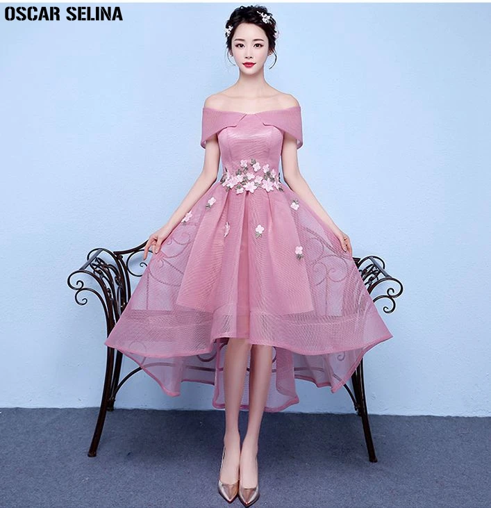 Robe demoiselle d'honneur2019 lace Boat Neck short sleeve Blush pink burgundy red ivory high low bridesmaid dresses long plus | Свадьбы и
