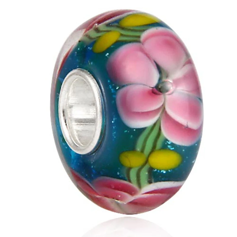 Sambaah ручной работы европейские серебряные биты из муранского стекла с