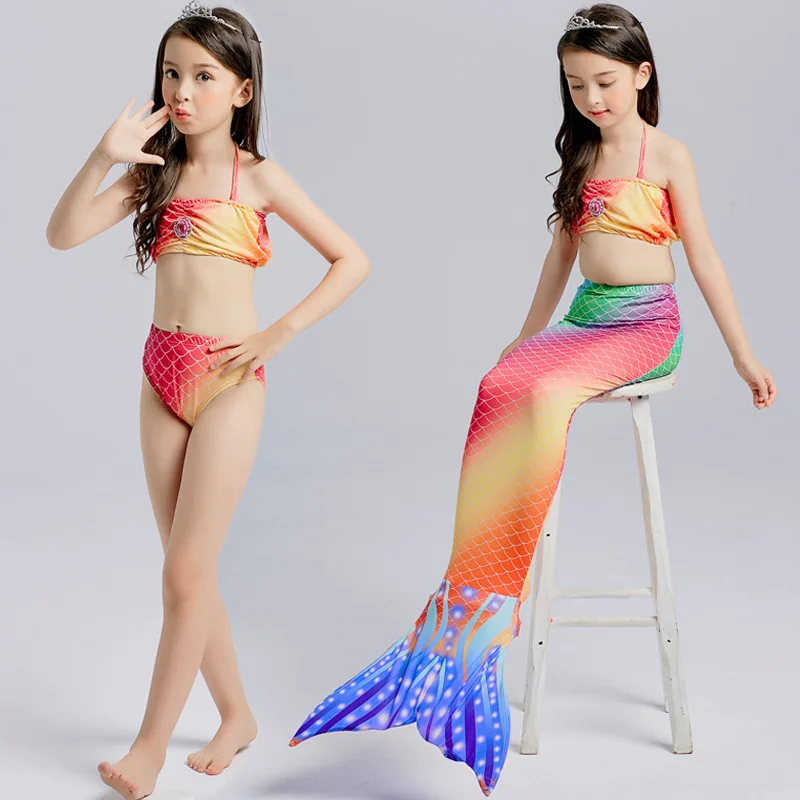 Подарок Русалочки детское бикини летний раздельный купальник для девочек