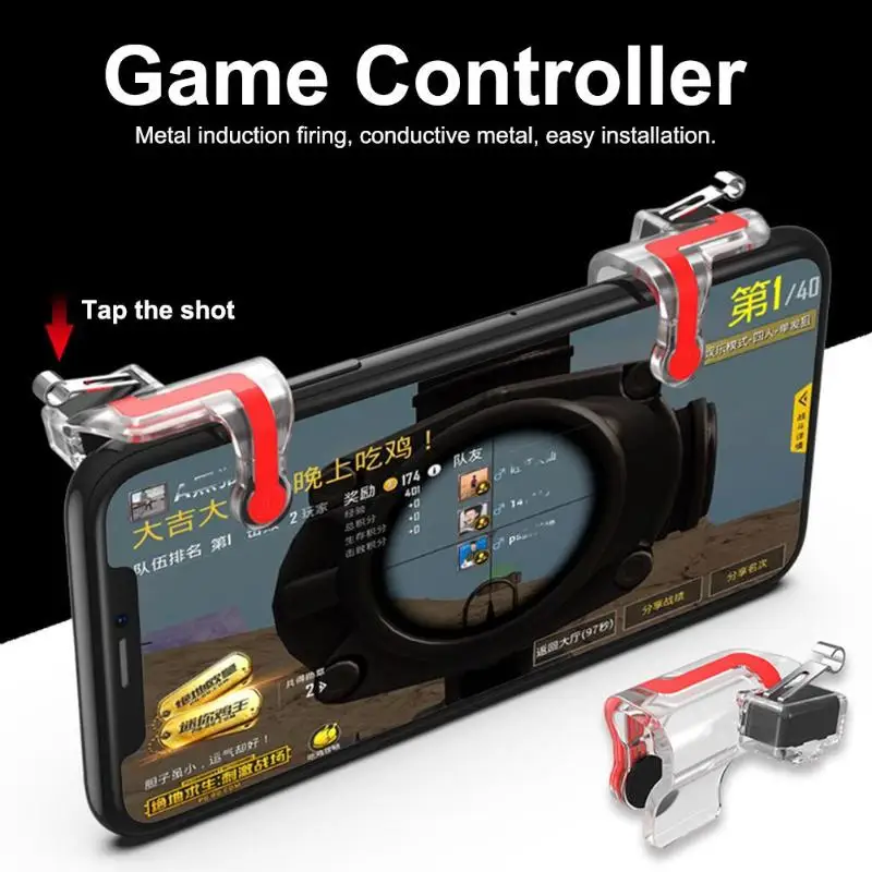 2Pc Mobile Game Controller Phone Gaming Joystick Fire Trigger Button Aim Key Shooter Handle for PUBG | Электроника