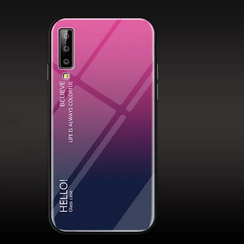 Чехол для samsung A7 A9 A6s A6 A8 плюс градиент закалённое Защитное стекло для Galaxy J6 J4 плюс J8 J2 Pro J3 J5 J7 Prime