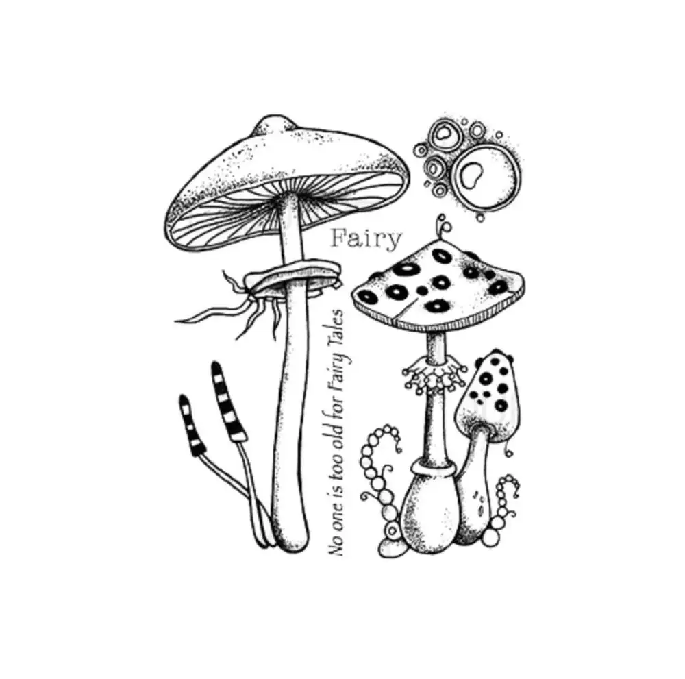 Прозрачный силиконовый штамп/печать в виде грибов для скрапбукинга своими