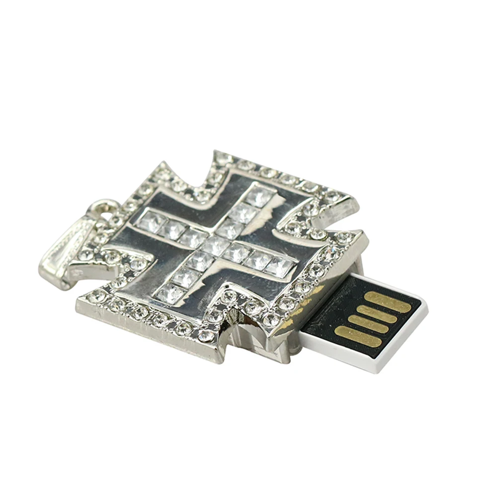 Модный Кристальный usb флэш-накопитель 64 ГБ бриллианты крест подвеска с Иисусом Флешка 32 ГБ реальная емкость 4 ГБ 8 ГБ 16 ГБ карта памяти подарки