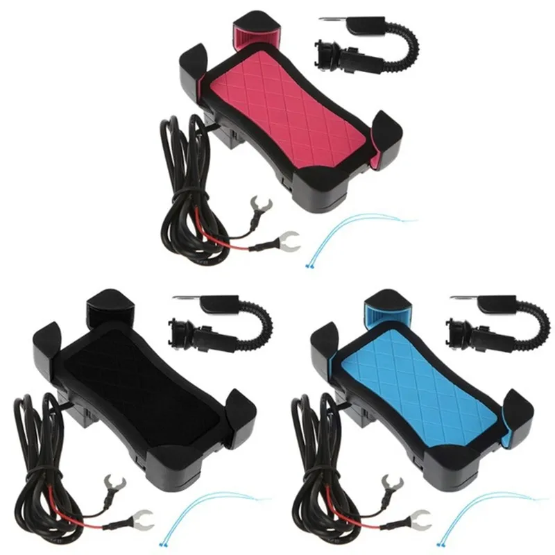 Универсальный MTB мотор Противоскользящий руль крепление для телефона gps кронштейн держатель с USB зарядным устройством для универсального мобильного держателя