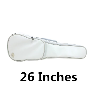 White 26 Inches Миниатюрная гитара укулеле сумка чехол 21/23/26/28 дюймов прочный каркасный рюкзак сумка для переноски концерт Аксессуары для гитары искусственной кожи Водонепроницаемый гитары Запчасти - Цвет: White 26 Inches