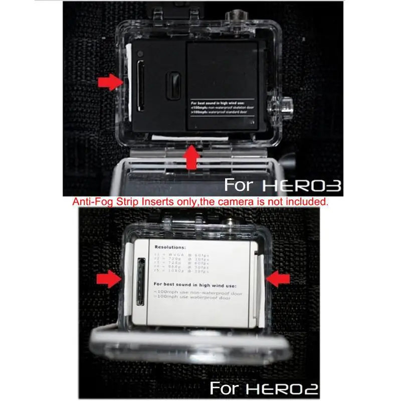 Gosear 12 шт./компл. антизапотевающая противотуманная полоска вкладыши для Go Pro GoPro Hero